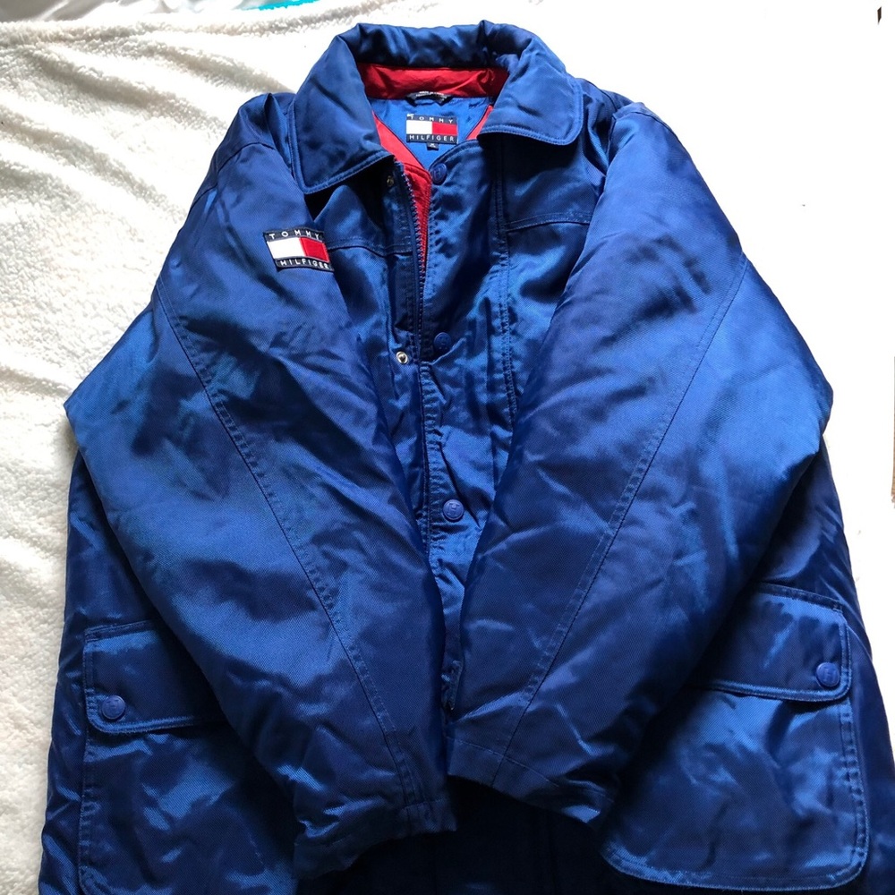 90s Mens Tommy Hilfiger Winter Jacket Missing Hood